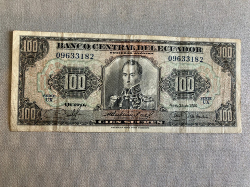Ecuador geldschein 100 - geldschein, sucres