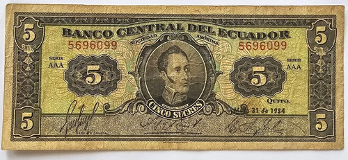 Ecuador sucres 1954 - 5,